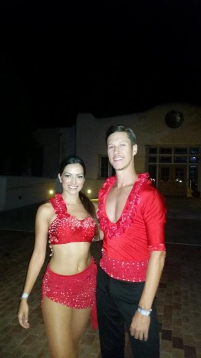 dancers posing in red