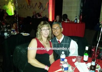 Photo of a man and woman sitting at table