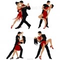 Four images of dancing couple