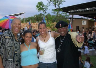 Group of four posing for picture