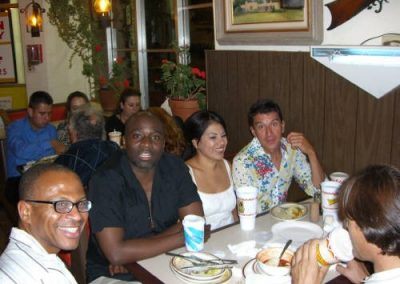 Group eating dinner